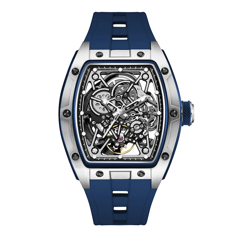 2026 New Automatic watch retro style wholesale mechanical wristwatches skeleton carve waterproof leather no logo mens watch