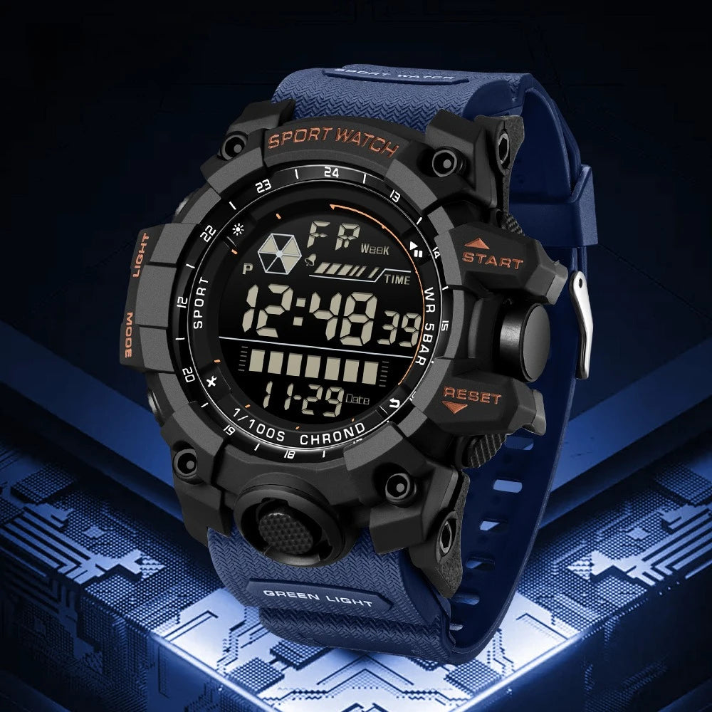 New sports watch fashion trend single waterproof electronic watch youth multi-function luminous watch