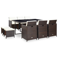 1 Tuinset Met Kussens Poly Rattan
