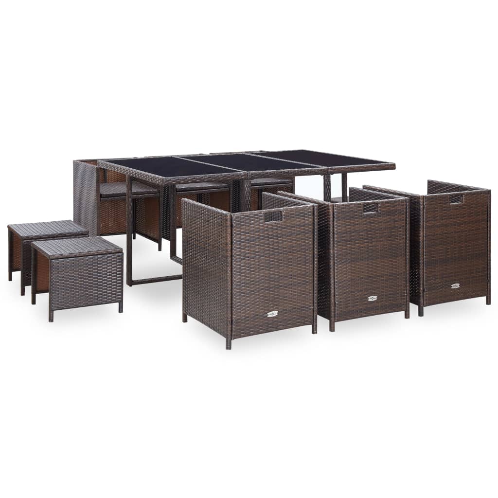 1 Tuinset Met Kussens Poly Rattan