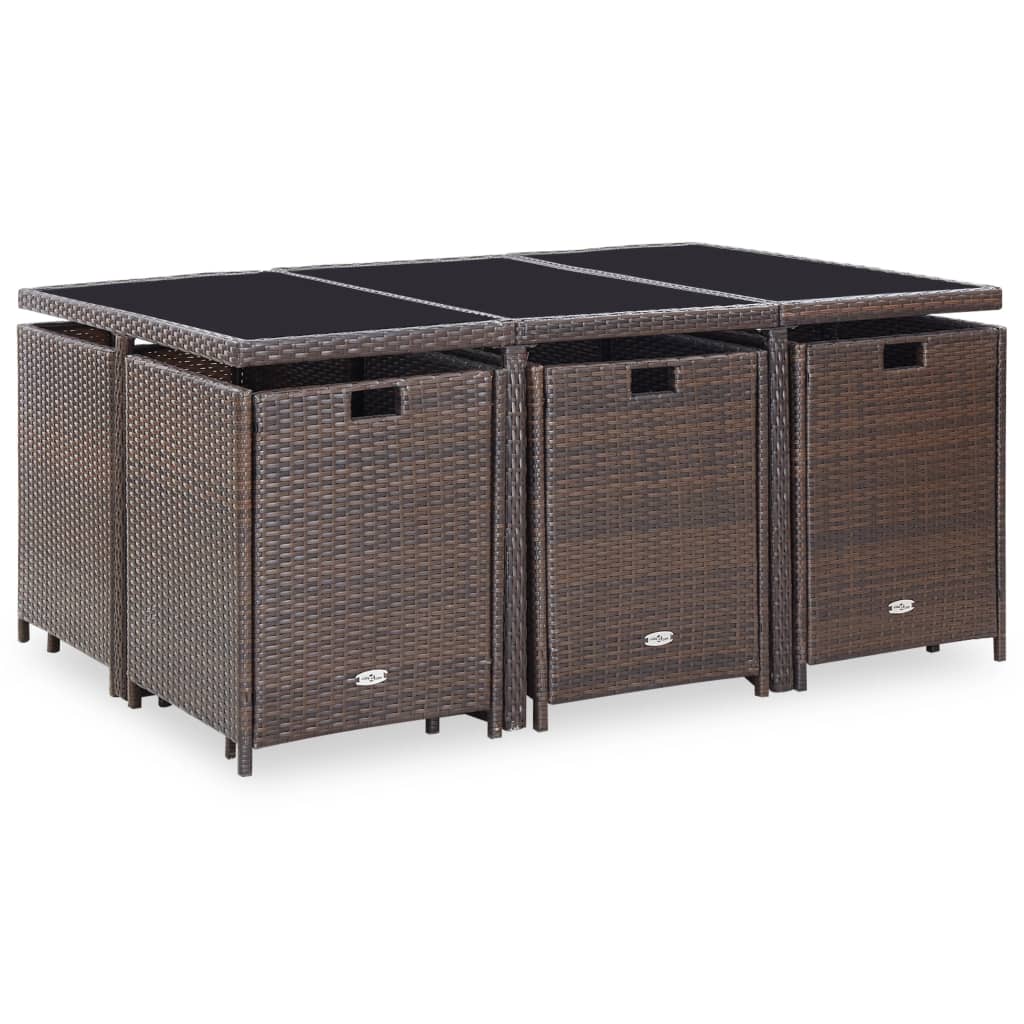 1 Tuinset Met Kussens Poly Rattan