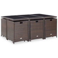 1 Tuinset Met Kussens Poly Rattan