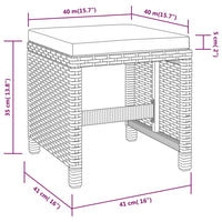 5-Delige Tuinset Poly Rattan En Acaciahout Zwart