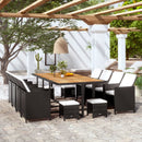 5-Delige Tuinset Poly Rattan En Acaciahout Zwart