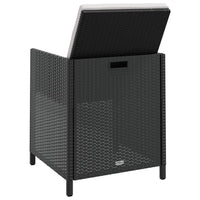 11-Delige Tuinset Met Kussens Poly Rattan Zwart