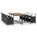 13-Delige Tuinset Met Kussens Poly Rattan Zwart En Bruin