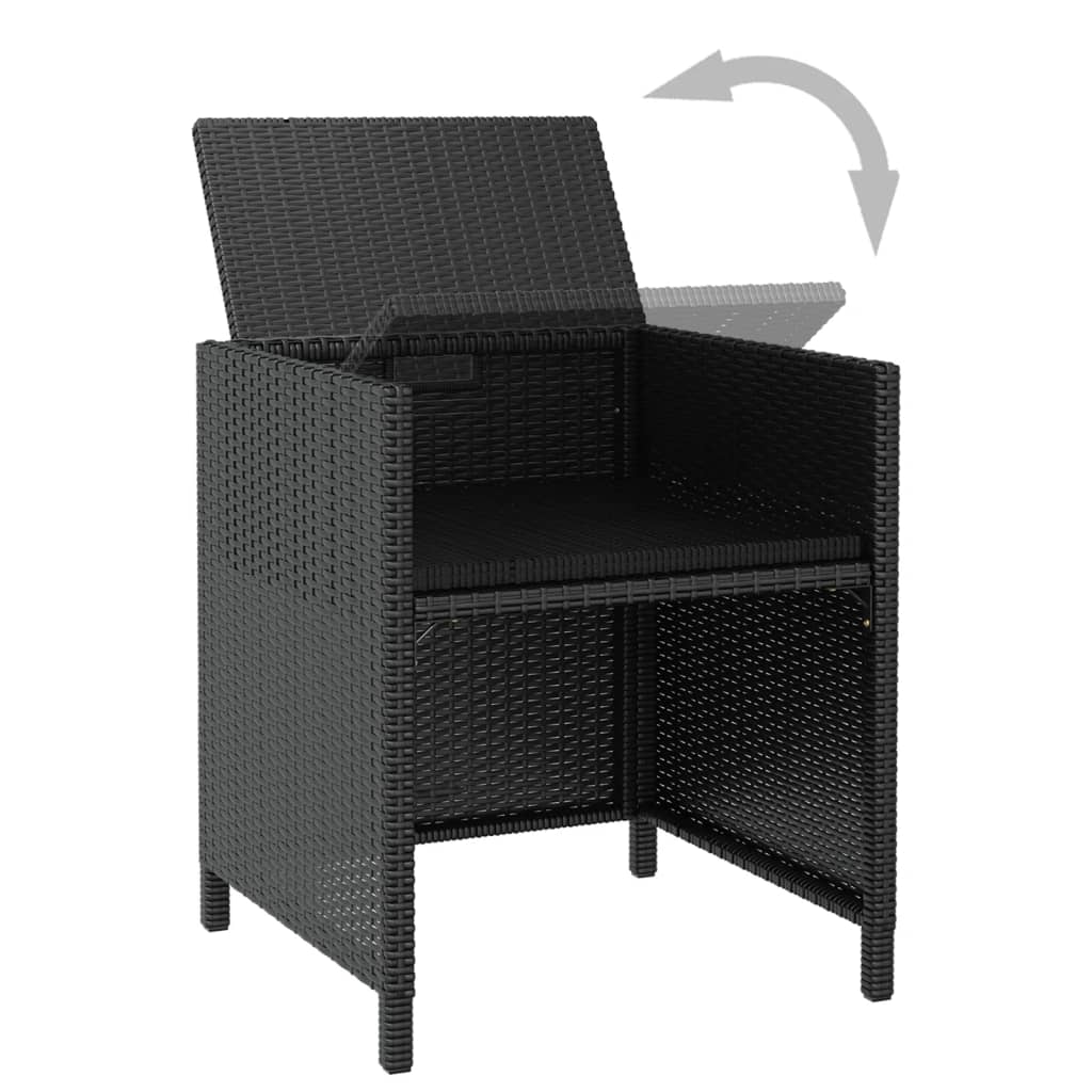 13-Delige Tuinset Met Kussens Poly Rattan Zwart En Bruin