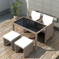 13-Delige Tuinset Met Kussens Poly Rattan Beige