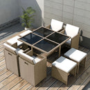 13-Delige Tuinset Met Kussens Poly Rattan Beige