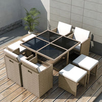 13-Delige Tuinset Met Kussens Poly Rattan Beige