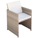 13-Delige Tuinset Met Kussens Poly Rattan Beige