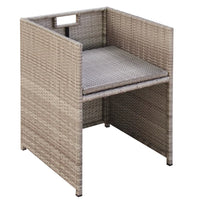 13-Delige Tuinset Met Kussens Poly Rattan Beige