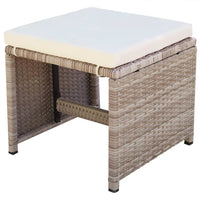 13-Delige Tuinset Met Kussens Poly Rattan Beige
