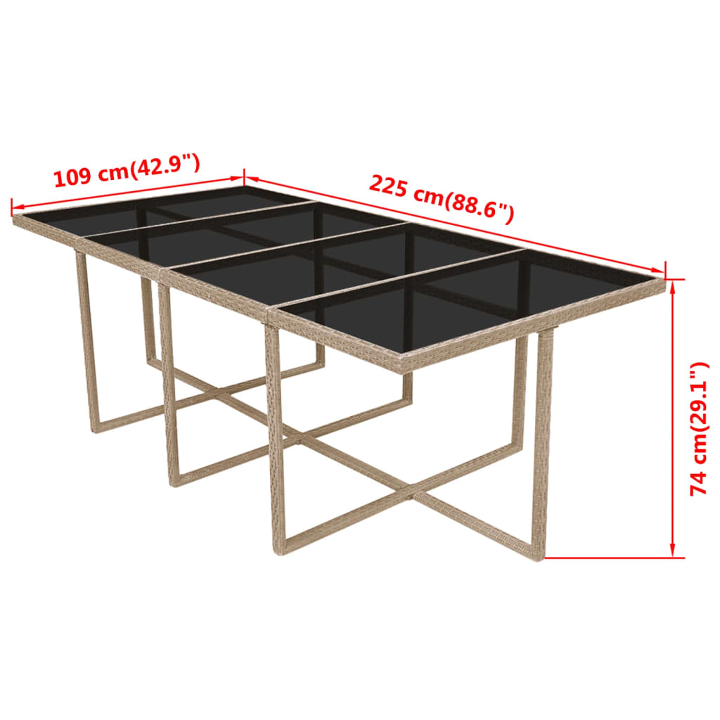 13-Delige Tuinset Met Kussens Poly Rattan Beige