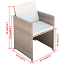 13-Delige Tuinset Met Kussens Poly Rattan Beige