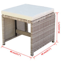 13-Delige Tuinset Met Kussens Poly Rattan Beige