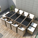 13-Delige Tuinset Met Kussens Poly Rattan Beige