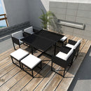 13-Delige Tuinset Met Kussens Poly Rattan