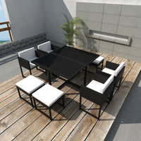 13-Delige Tuinset Met Kussens Poly Rattan