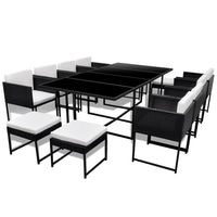 13-Delige Tuinset Met Kussens Poly Rattan