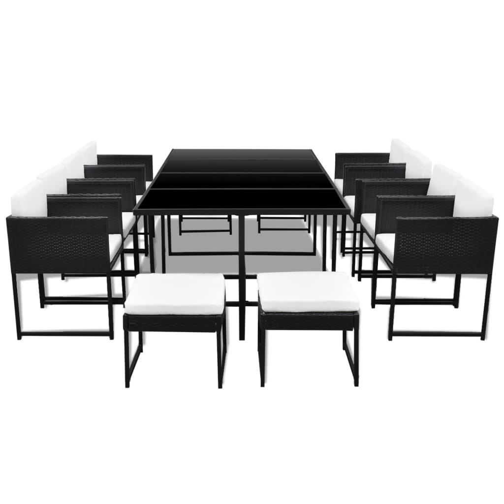 13-Delige Tuinset Met Kussens Poly Rattan