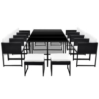 13-Delige Tuinset Met Kussens Poly Rattan