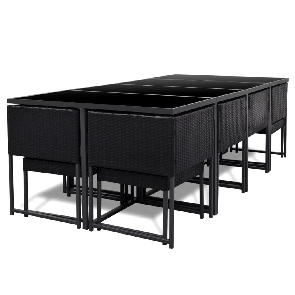 13-Delige Tuinset Met Kussens Poly Rattan