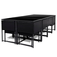13-Delige Tuinset Met Kussens Poly Rattan
