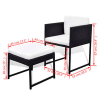 13-Delige Tuinset Met Kussens Poly Rattan