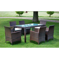 7-Delige Tuinset Met Kussens Poly Rattan