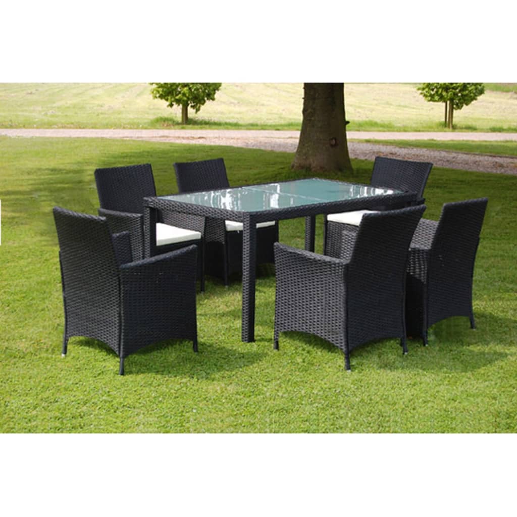 7-Delige Tuinset Met Kussens Poly Rattan