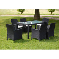 7-Delige Tuinset Met Kussens Poly Rattan