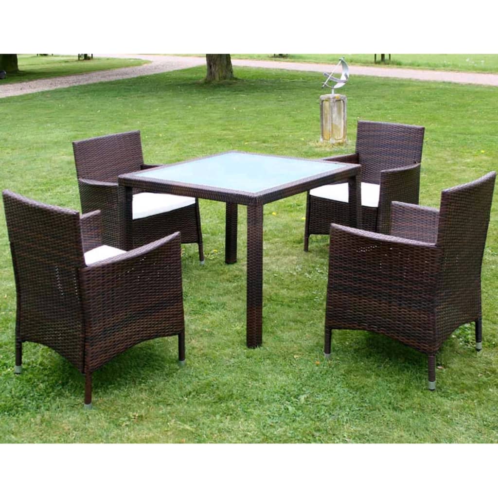 7-Delige Tuinset Met Kussens Poly Rattan