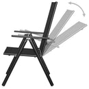 9-Delige Tuinset Inklapbaar Aluminium Zwart