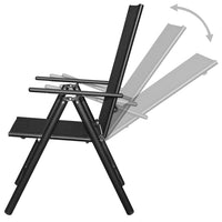 9-Delige Tuinset Inklapbaar Aluminium Zwart