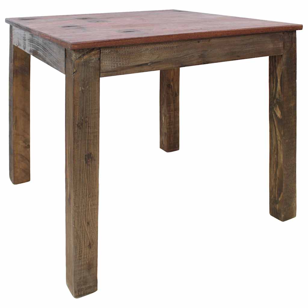 Eettafel 82X80X76 Cm Gemengd Gerecycled Hout Zwart