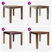 Eettafel 82X80X76 Cm Gemengd Gerecycled Hout Zwart