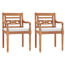 Stoelen Batavia Met Kussens Massief Teakhout