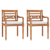 Stoelen Batavia Met Kussens Massief Teakhout