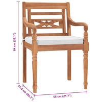 Stoelen Batavia Met Kussens Massief Teakhout