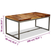 Eettafel 180 Cm Massief Acaciahout En Staal
