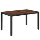 7-Delige Tuinset Poly Rattan En Acaciahout Zwart