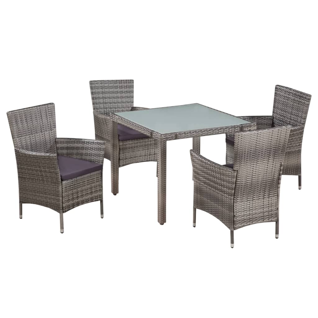 7-Delige Tuinset Met Kussens Poly Rattan