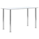 Eettafel 120X60X75 Cm Gehard Glas Transparant Lichtgrijs