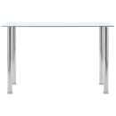 Eettafel 120X60X75 Cm Gehard Glas Transparant Lichtgrijs