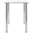 Eettafel 120X60X75 Cm Gehard Glas Transparant Lichtgrijs