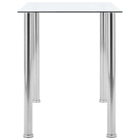 Eettafel 120X60X75 Cm Gehard Glas Transparant Lichtgrijs
