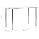 Eettafel 120X60X75 Cm Gehard Glas Transparant Lichtgrijs