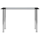 Eettafel 120X60X75 Cm Gehard Glas Zwart En Transparant