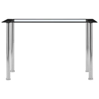 Eettafel 120X60X75 Cm Gehard Glas Zwart En Transparant